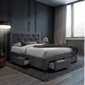GLOSSY 160x200cm with mattress HARMONY TOP Grey