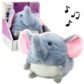 Plush Elephant Sleeping Toy Light Sound Gray