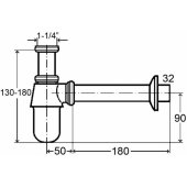 "Viega bottle trap 5/ 4"" DN32 chrome (100674)"