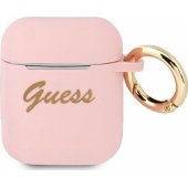 Silicone Vintage Script AirPods 1/ 2 cover pink