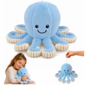 Plush Octopus Plush Toy Cuddly Toy with Elastic Tentacles Blue 30 cm