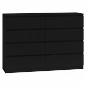 Topeshop KOMODA MALWA 8 SZUFLAD 140 CZERŃ