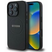 PU grūdėtos tekstūros klasikinio logotipo „MagSafe“ dėklas, skirtas „iPhone 16 Pro“, juodas