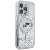 „Liquid Glitter Karl and Choupette Head Mag iPhone 16 Pro Max“, skaidrus