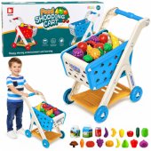 Shopping Cart For Children Shopping Food Accessories Blue 26 pcs.