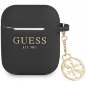 GUA2LSC4EK Charm Silicone Case for Airpods 1/ 2 Black