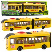 Lankstinis mokyklinis autobusas su atidaromomis durimis, šviesomis ir garsais, geltonas, 1:16