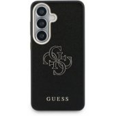 PU 4G dervos ir metalo logotipo dėklas Galaxy S26, juodas