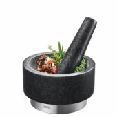 GEFU 35300 grūstuvė ir grūstuvėlis, juoda, nerūdijantysis plienas, granitas, nerūdijantysis plienas