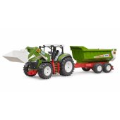 Tractor with front loader and trailer