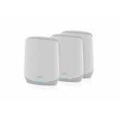 NETGEAR Orbi WiFi6 Tri-Band Mesh System Set of 3, Mesh Router (white)