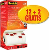 Scotch Taśma biurowa SCOTCH® Crystal (6-1933R14), 19mm, 33m, 12+2szt.