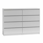 Topeshop Duża Komoda Szafka 8 Szuflad 140cm Biała