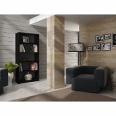 Topeshop Regał 80cm półka szafka książki segregatory czarny