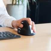Maus HE ergonomisch links Bluetooth groĂź schw./ silb