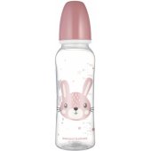Standartinis buteliukas siauru kakleliu 250 ml CUTE ANIMALS 11/ 841 rožinis