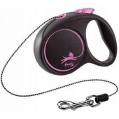 Flexi Automatic Leash Black Design pink r. XS 3m