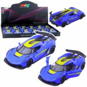 Sports Car Metal Race Drive Opening Doors Blue 1:32