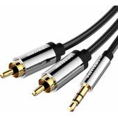 BCFBI 3,5 mm (kištukas) į 2x RCA (kištukas) 3 m juodas