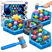 Whack-A-Mole Creatures arkadinis žaidimas 3 žaidėjams, 3 režimai, šviečiantys plaktukai