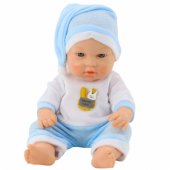 Baby Doll in Blue Pajamas, Hat, Movable Arms and Legs, 30cm