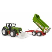 Tractor with front loader and trailer