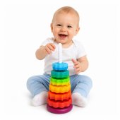 _8394754 Rotating Pyramid Tower Sorter Rainbow Puzzle 36cm 6 El.
