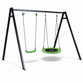 Garden Swing Stork®s Nest Seat 2in1 Frame Black 260x173 cm