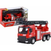 Red Fire Truck With Extendable Ladder Boom