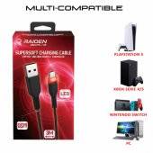 Supersoft įkrovimo kabelis USB-C, skirtas PS5/ XBOX/ Switch