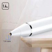 Įkraunamas itin plonas jutiklinis rašiklis, didelis jautrumas, 1.4mm, baltas