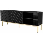 ABETO Golden Steel Frame 150x42x60 cm Black/ Glossy Black