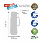 Rotpunkt turistinis termosas Series 40 0.75 l baltai geltonas