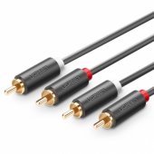 10517 AV104 2RCA kištukas į 2RCA kištuką Juodas