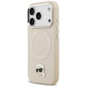 Karl Pin MagSafe dėklas iPhone 17 Pro Max, smėlio spalvos