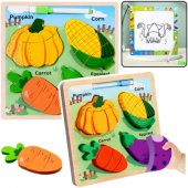 Puzzle Board 2in1 Wooden Educational Vegetables Marker