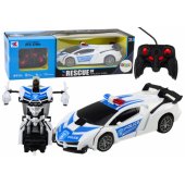 R/ C Police Car 2in1 Car Robot Sounds Lights