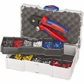 KNIPEX crimping pliers with crimping assortment for wire end ferrules