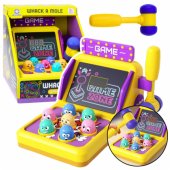 „Whack A Mole“ arkadinis žaidimų automatas su plaktuku, šviesomis ir garsais