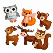 Creative Kit siuvami veltiniai miško gyvūnai, „pasidaryk pats“, 6 vnt.