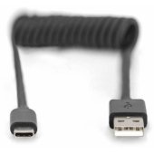 USB 2.0 Type A to USB C Spiral Cable