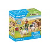 Country Young Shepherd With Flock Of Sheep 71444