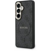PU odos 4G Gold Frame magnetinis dėklas Galaxy S26 Plus, juodas