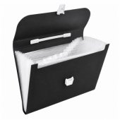 Organizer Folder with Document Holder 13 Compartments Black A4