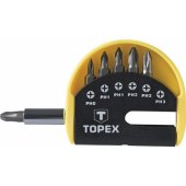 Topex Screwdriver bits with handle 7pcs. - 39D351