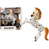 Horse Figurine White Horse with Polka Dots Standing Stable Farm Cute H