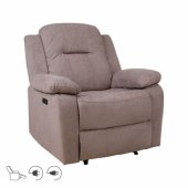 Recliner armchair LOWRI with electric mechanism, taupe