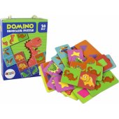 Logic Game Double-Sided Puzzle Dominoes Dinosaurs 10cm x 5cm 28 Pieces
