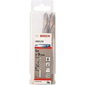 Bosch HSS-Co metalinis spiralinis grąžtas, DIN 338, 9.0mm (5 vnt., darbinis ilgis