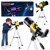 Yellow Astronomical Telescope for Children with Tripod – 150x Magnific